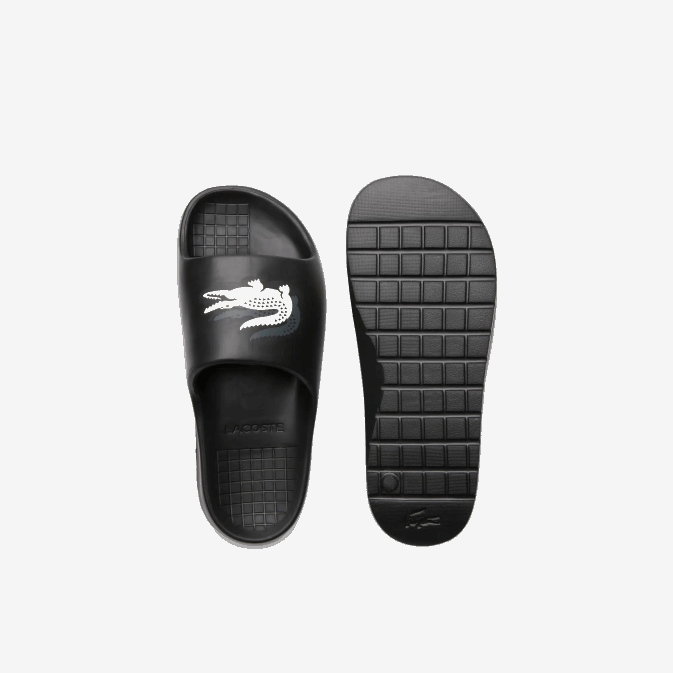 noir et blanc cassé 454 V6HV1740 Hommes Lacoste Serve slide 20 evo diapositives synthétiques colorblock