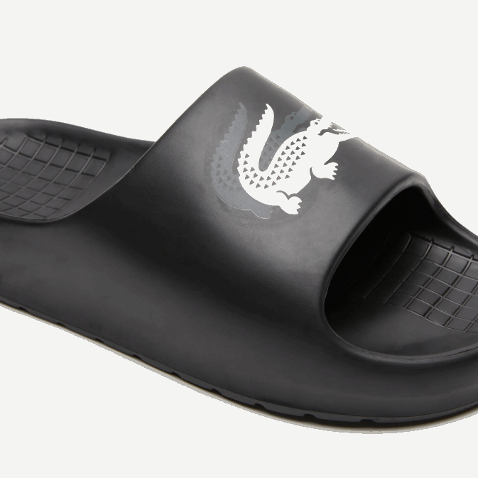 noir et blanc cassé 454 V6HV1740 Hommes Lacoste Serve slide 20 evo diapositives synthétiques colorblock