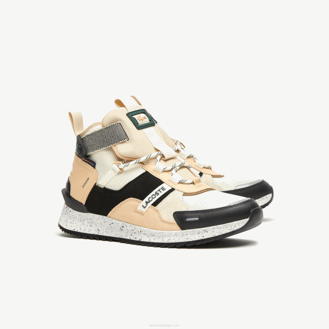 noir et blanc cassé 454 V6HV1792 Hommes Lacoste chaussures outdoor run breaker en cuir aux couleurs pop