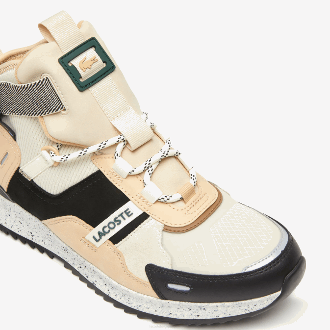 noir et blanc cassé 454 V6HV1792 Hommes Lacoste chaussures outdoor run breaker en cuir aux couleurs pop