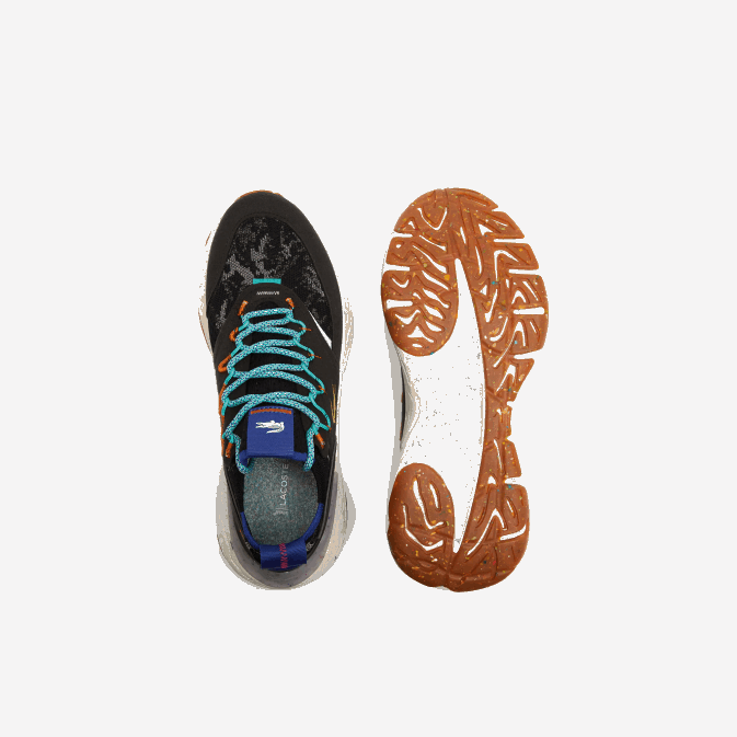 noir et blanc cassé 454 V6HV1835 Hommes Lacoste baskets synthétiques et textiles re-comfort