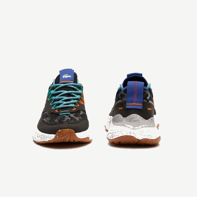 noir et blanc cassé 454 V6HV1835 Hommes Lacoste baskets synthétiques et textiles re-comfort