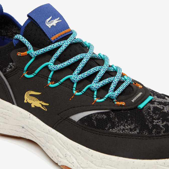 noir et blanc cassé 454 V6HV1835 Hommes Lacoste baskets synthétiques et textiles re-comfort