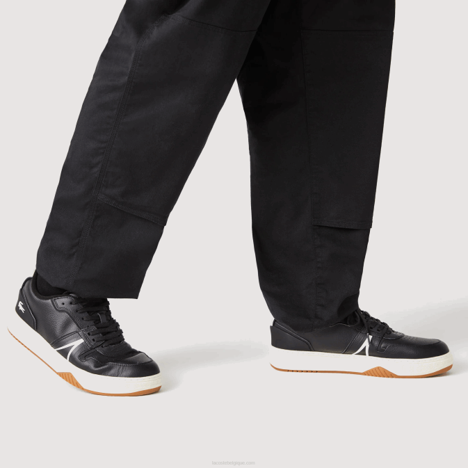 noir et blanc cassé 454 V6HV1881 Hommes Lacoste baskets à talons en cuir l001