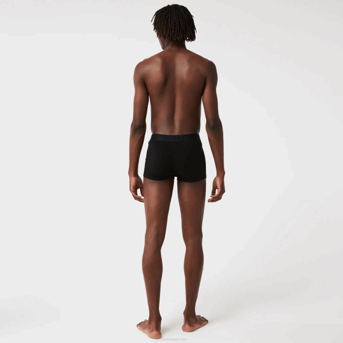 noir gris chine blanc eqd V6HV1431 Hommes Lacoste lot de 3 boxers en coton stretch
