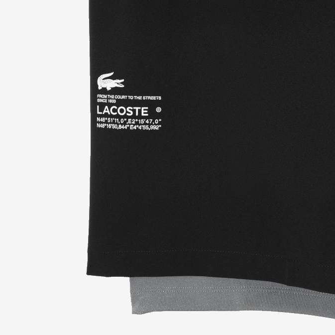 noir gris chiné x0i V6HV481 Hommes Lacoste short de sport bicolore avec sous-short intégré