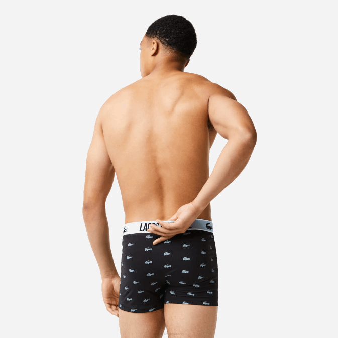 noir gris foncé blanc shq V6HV1561 Hommes Lacoste lot de 3 boxers en jersey de polyester recyclé