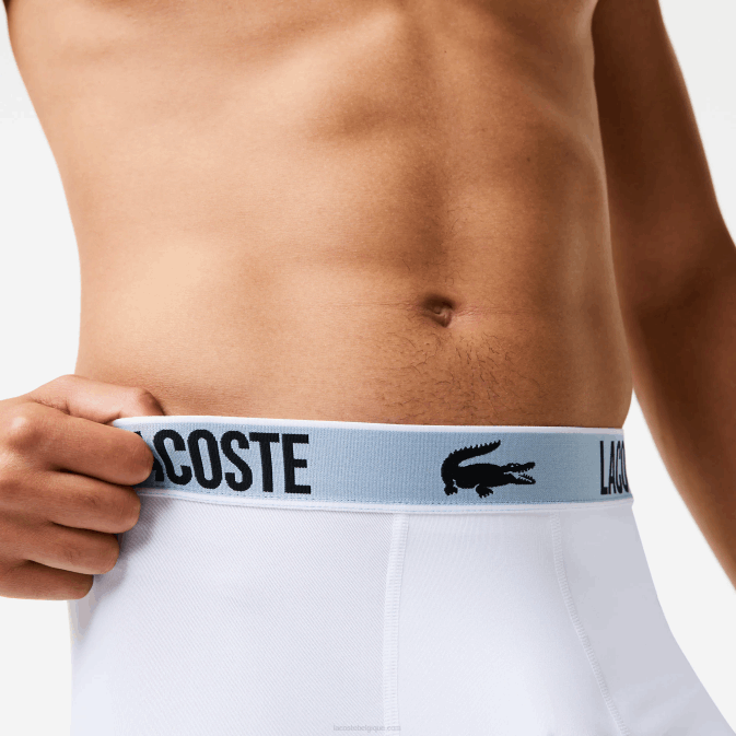 noir gris foncé blanc shq V6HV1561 Hommes Lacoste lot de 3 boxers en jersey de polyester recyclé