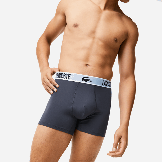 noir gris foncé blanc shq V6HV1561 Hommes Lacoste lot de 3 boxers en jersey de polyester recyclé