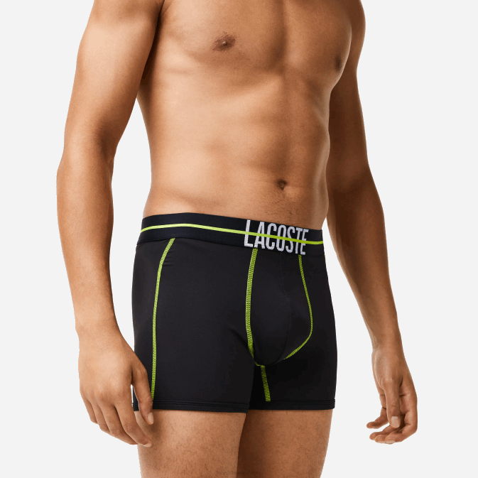 noir jaune 9y2 V6HV1492 Hommes Lacoste boxer en jersey sans couture