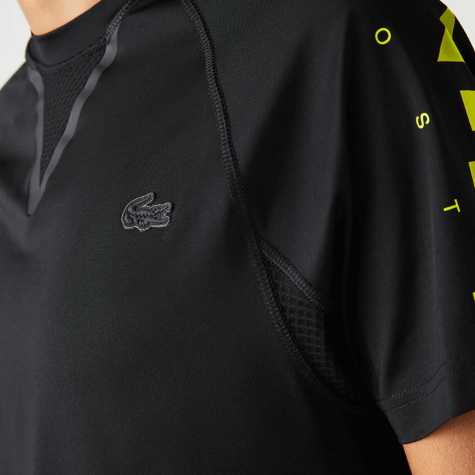noir jaune 9y2 V6HV828 Hommes Lacoste t-shirt sport en jersey stretch
