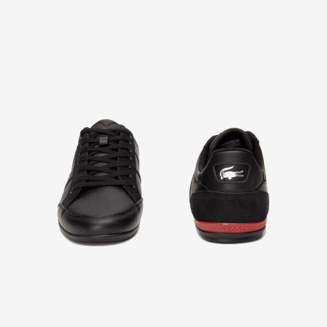 noir rouge 1b5 V6HV1708 Hommes Lacoste baskets chaymon en cuir