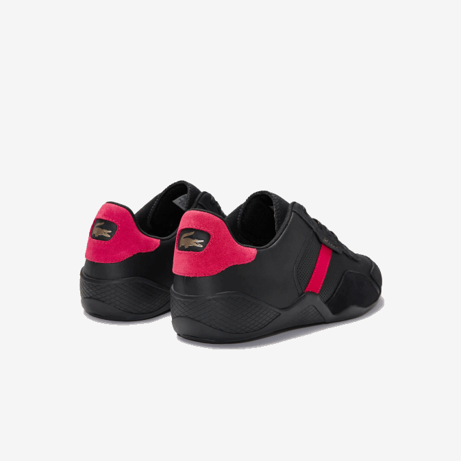 noir rouge 1b5 V6HV1869 Hommes Lacoste baskets en cuir synthétique hapona
