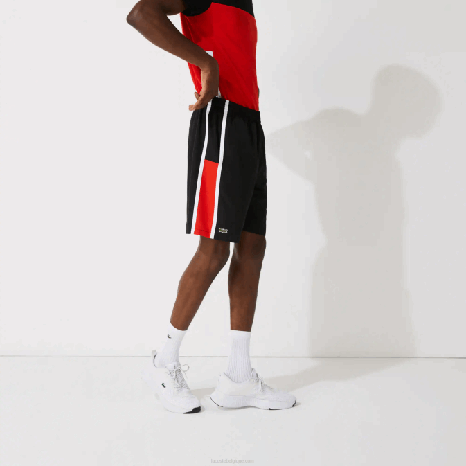 noir rouge blanc g54 V6HV1365 Hommes Lacoste short sport léger à empiècements colorblock