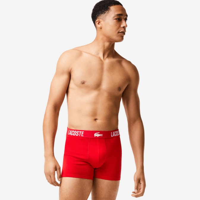 noir rouge blanc tr2 V6HV1548 Hommes Lacoste lot de 3 boxers en crocodile contrasté à logo