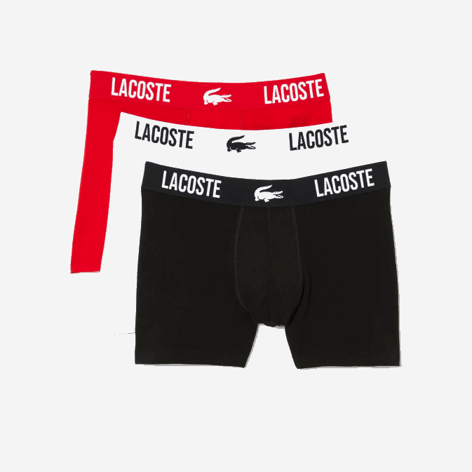 noir rouge blanc tr2 V6HV1548 Hommes Lacoste lot de 3 boxers en crocodile contrasté à logo
