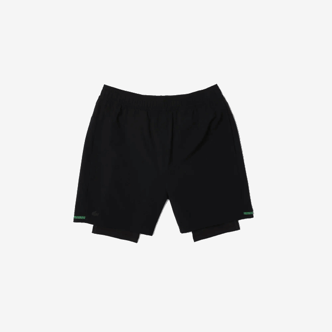 noir vert blanc 9az V6HV1545 Hommes Lacoste short de sport à superpositions