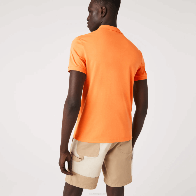 npb orange V6HV946 Hommes Lacoste polo coupe classique en coton pima