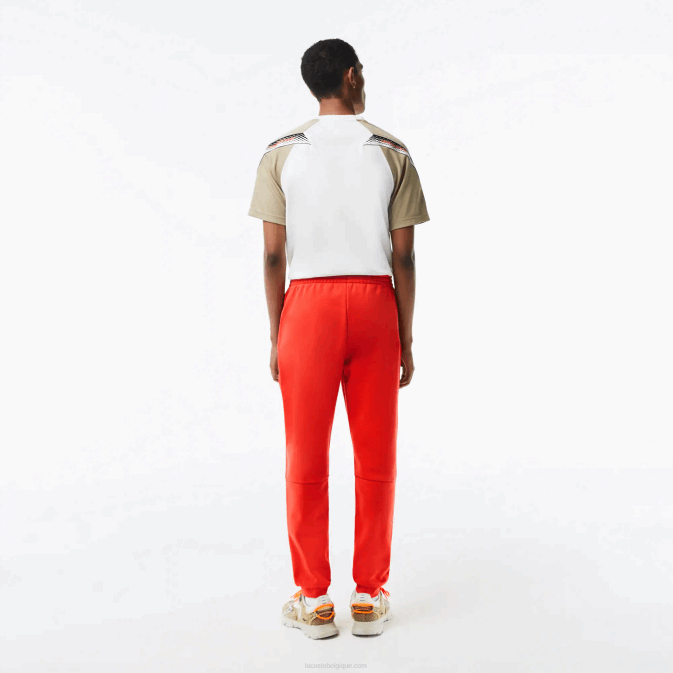 orange 02k V6HV374 Hommes Lacoste pantalon de survêtement fuselé en polaire