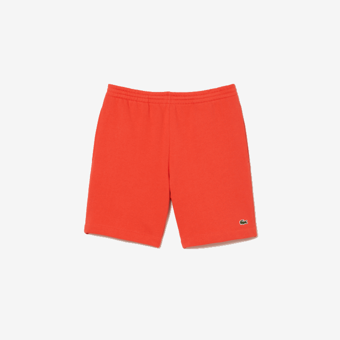 orange 02k V6HV453 Hommes Lacoste short en molleton de coton bio brossé