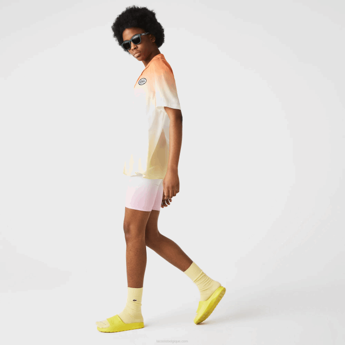 orange blanc jaune z81 V6HV1584 Hommes Lacoste chemise décontractée à imprimé dégradé live