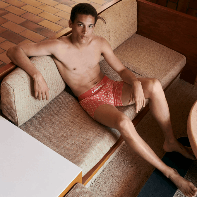 orange gris chine blanc tti V6HV503 Hommes Lacoste Lot de 3 boxers imprimés en coton stretch