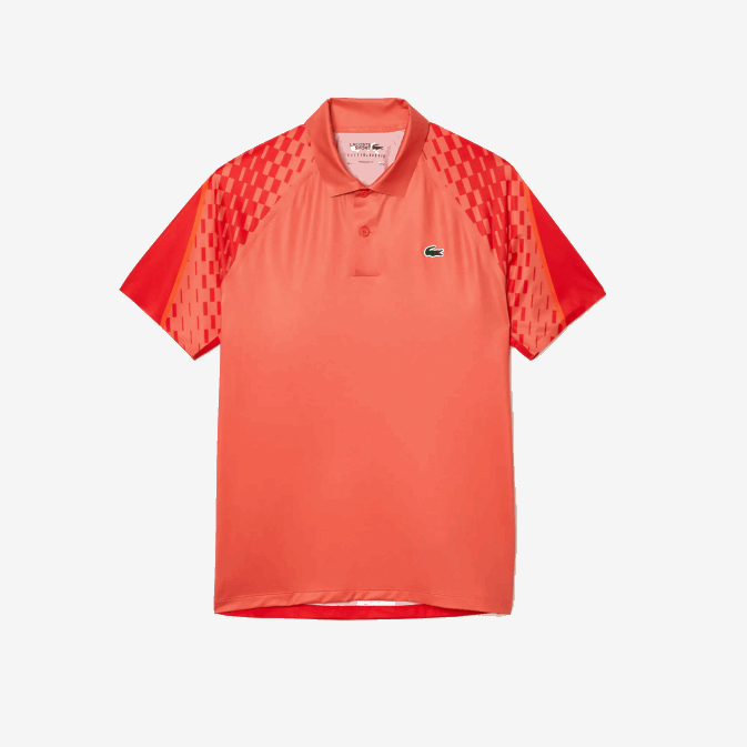 orange rouge orange xij V6HV236 Hommes Lacoste polo tricolore tennis x novak djokovic