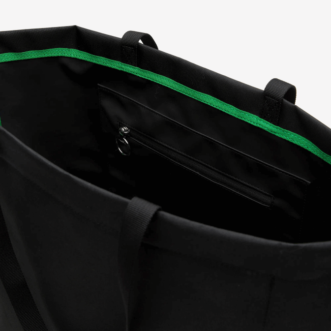 patch noir l51 V6HV1947 femmes Lacoste sac cabas oversize à logo contrastant