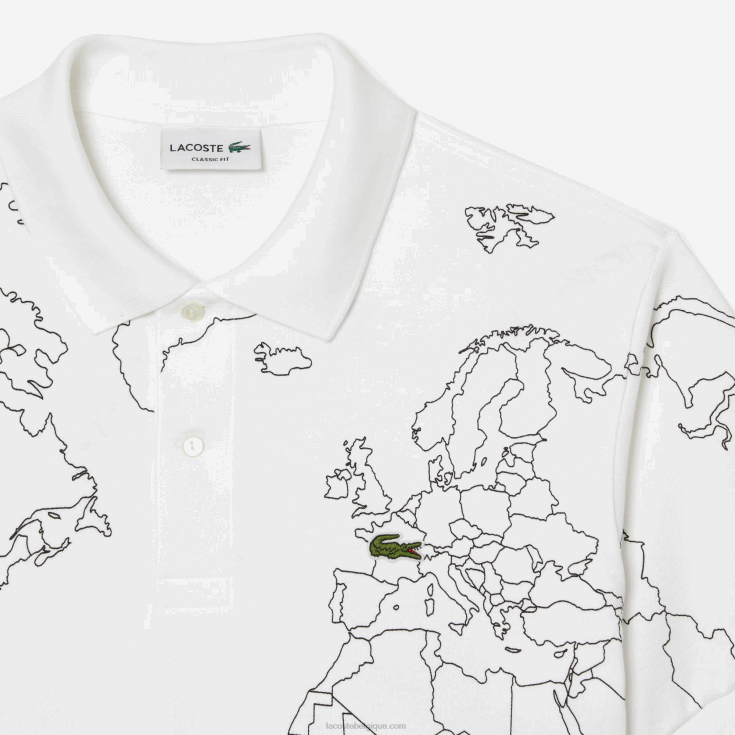 polo en coton bio imprimé original l1212 blanc 001 X8Z4L32 Lacoste Hommes