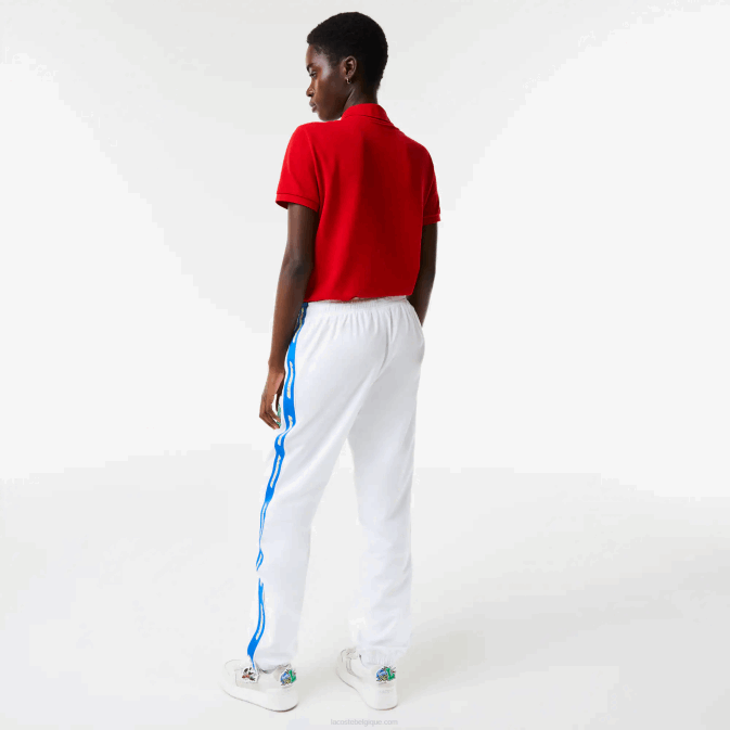 qn blanc V6HV1085 Hommes Lacoste pantalon de survêtement déperlant