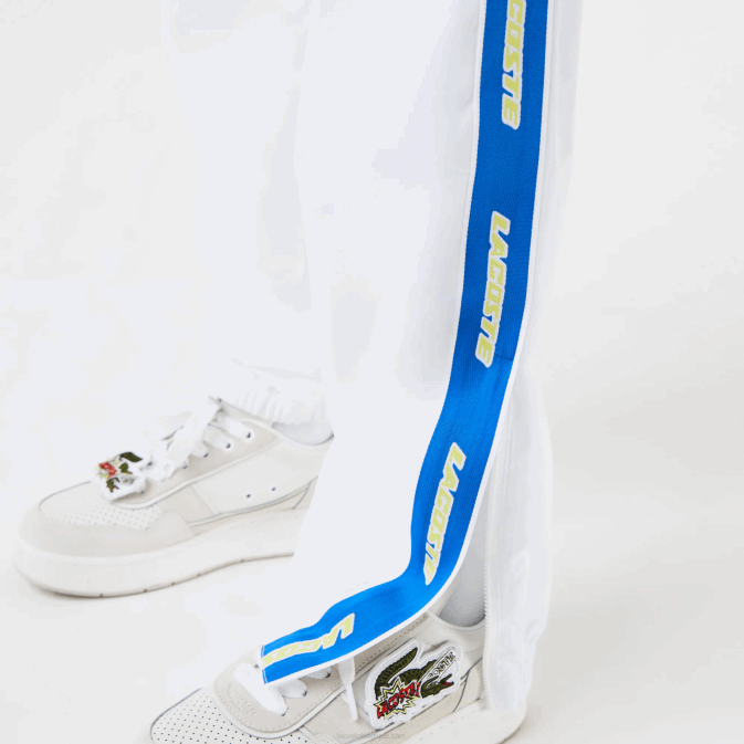 qn blanc V6HV1085 Hommes Lacoste pantalon de survêtement déperlant