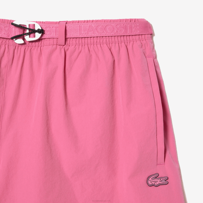 rose 2r3 V6HV527 Hommes Lacoste short de bain à bande logo à séchage rapide