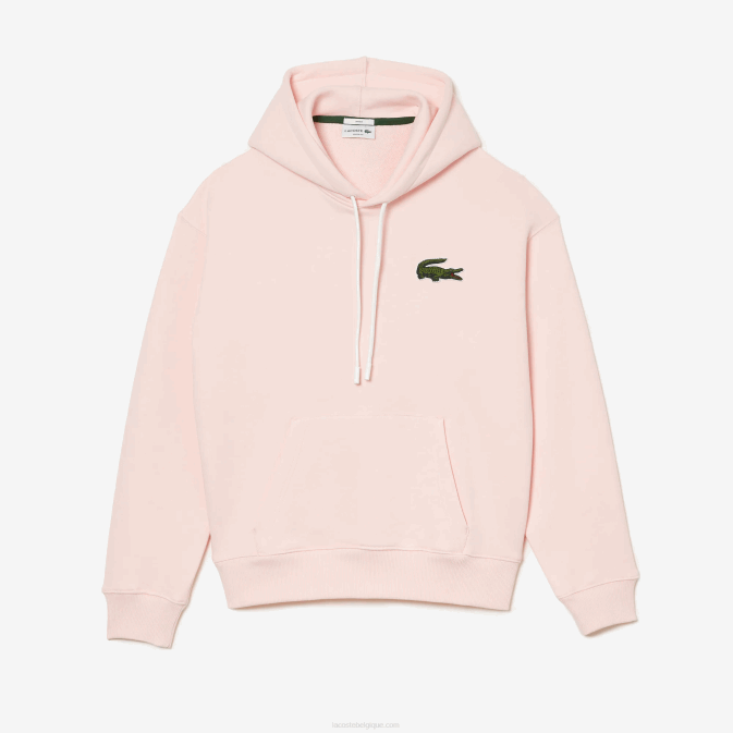 rose clair t03 V6HV1158 Hommes Lacoste sweat ample à capuche en coton bio