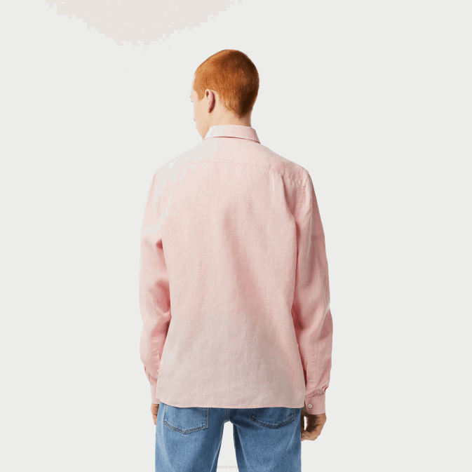 rose clair t03 V6HV470 Hommes Lacoste chemise en lin