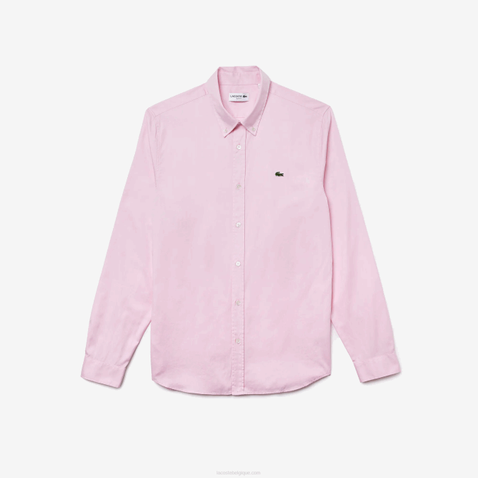 rose pâle V6HV1649 Hommes Lacoste chemise coupe slim en coton premium