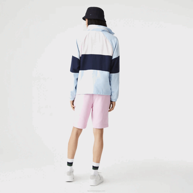 rose z4h V6HV1576 Hommes Lacoste short en molleton de coton bio brossé