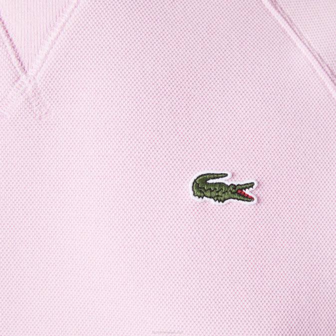 rose z4h V6HV2394 femmes Lacoste sweat-shirt en coton mélangé à col rond