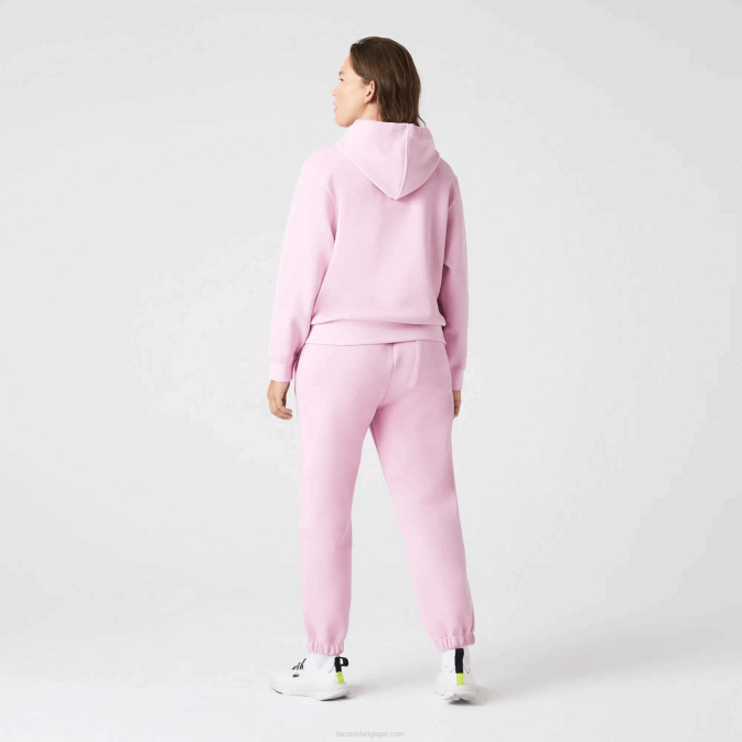 rose z4h V6HV2530 femmes Lacoste sweat ample à capuche en coton mélangé