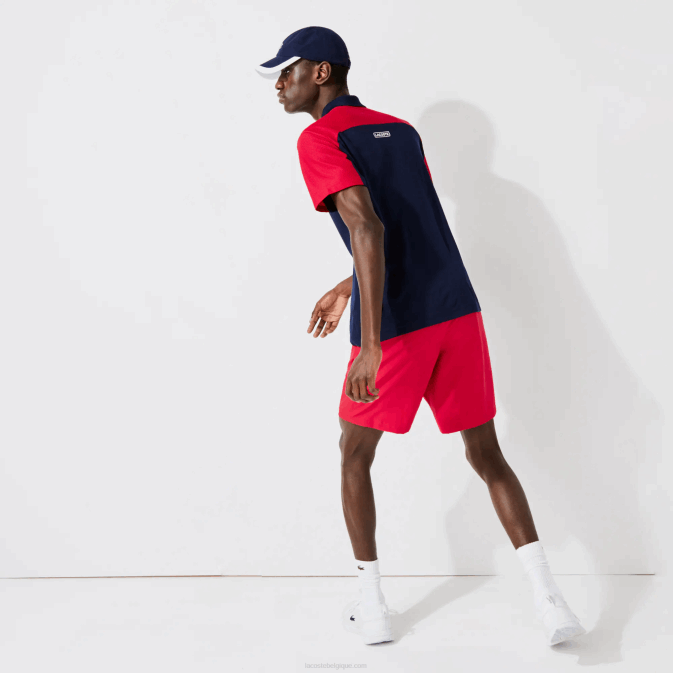 rouge 029 V6HV1444 Hommes Lacoste short de tennis à losanges solides sport