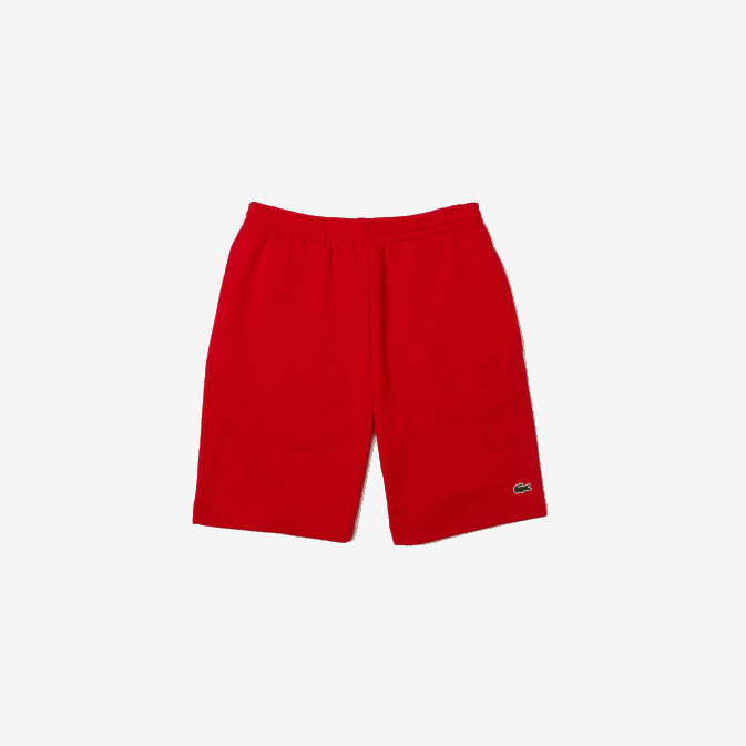 rouge 240 V6HV1373 Hommes Lacoste short en molleton de coton bio brossé