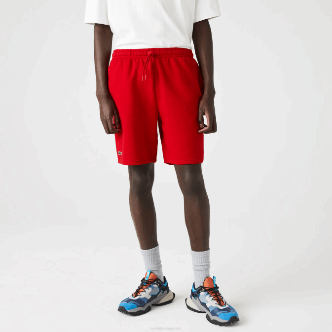 rouge 240 V6HV1374 Hommes Lacoste short de tennis en polaire sport