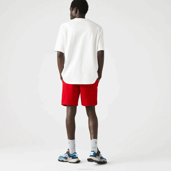rouge 240 V6HV1374 Hommes Lacoste short de tennis en polaire sport
