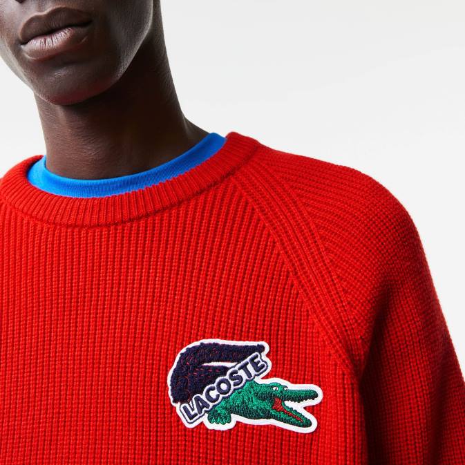 rouge 240 V6HV1382 Hommes Lacoste pull crocodile