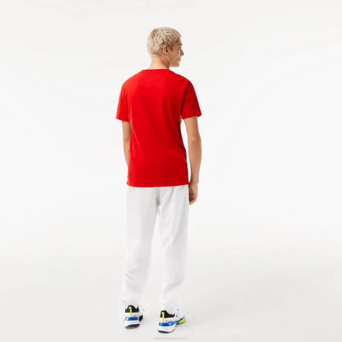 rouge 240 V6HV604 Hommes Lacoste t-shirt imprimé sport x novak djokovic
