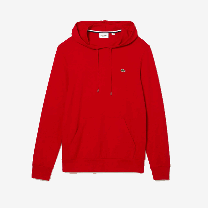 rouge 240 V6HV620 Hommes Lacoste sweat à capuche en jersey de coton