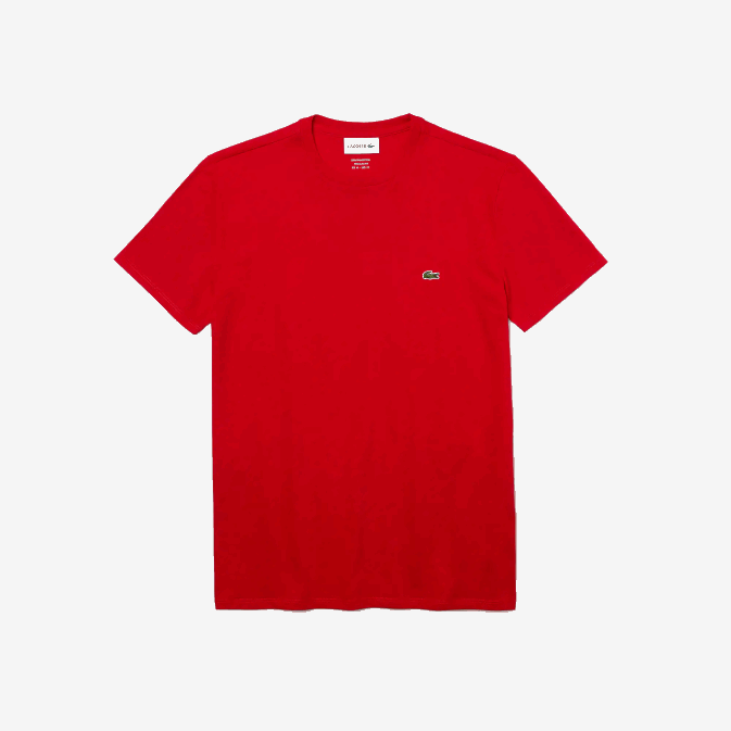 rouge 240 V6HV664 Hommes Lacoste t-shirt en jersey de coton pima à col rond