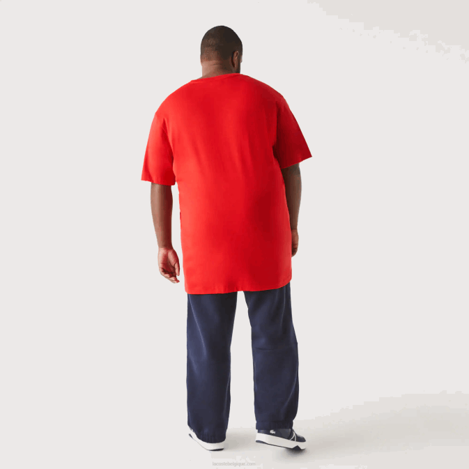 rouge 240 V6HV709 Hommes Lacoste polo regular fit en coton côtelé à col en V (grande taille)