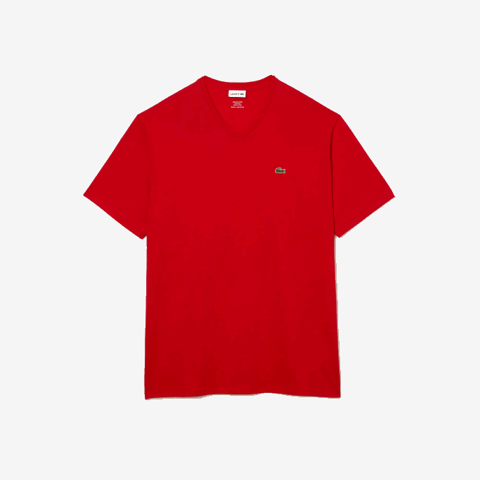 rouge 240 V6HV733 Hommes Lacoste t-shirt en jersey à col v