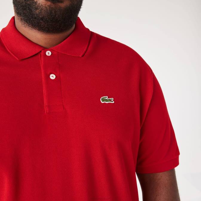 rouge 240 V6HV734 Hommes Lacoste polo en coton petit piqué - grande taille - grand