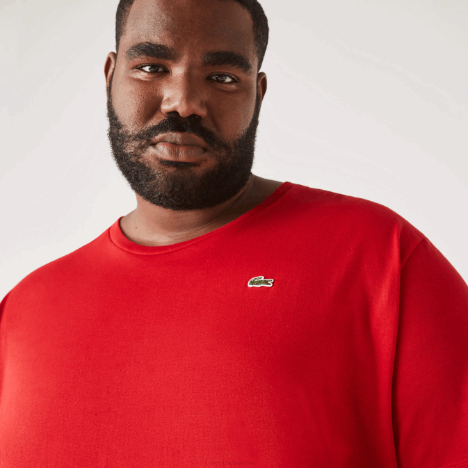 rouge 240 V6HV756 Hommes Lacoste t-shirt en jersey de coton xl à col rond